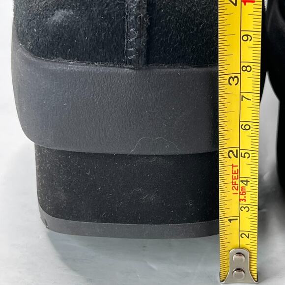UGG Classic Mini New Heights Platform Suede Boots Black Womens Size 9 - Picture 9 of 11
